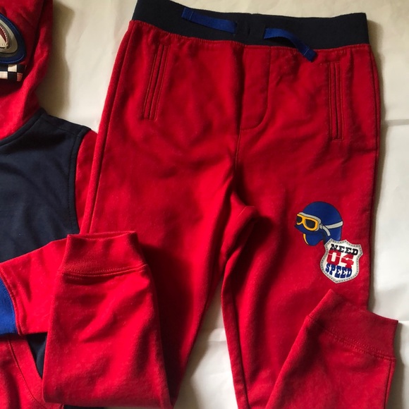 Outfit racecar toddler boys 3 piece size 5T Wonder Nation height 42-44.5" red - Picture 2 of 9